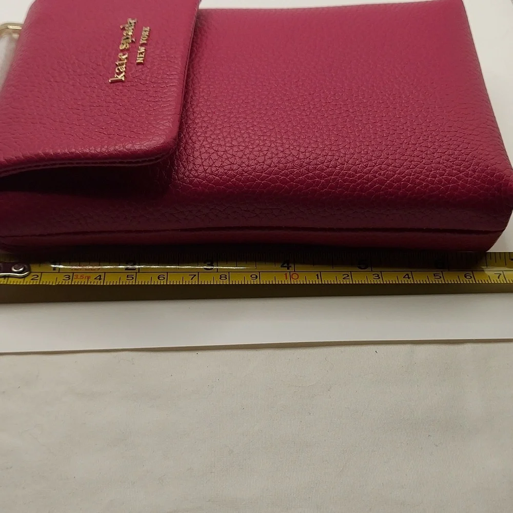 NWT Kate Spade NY Roulette Mini Pebbled Leather NS Crossbody Pink Fuchia # K6203